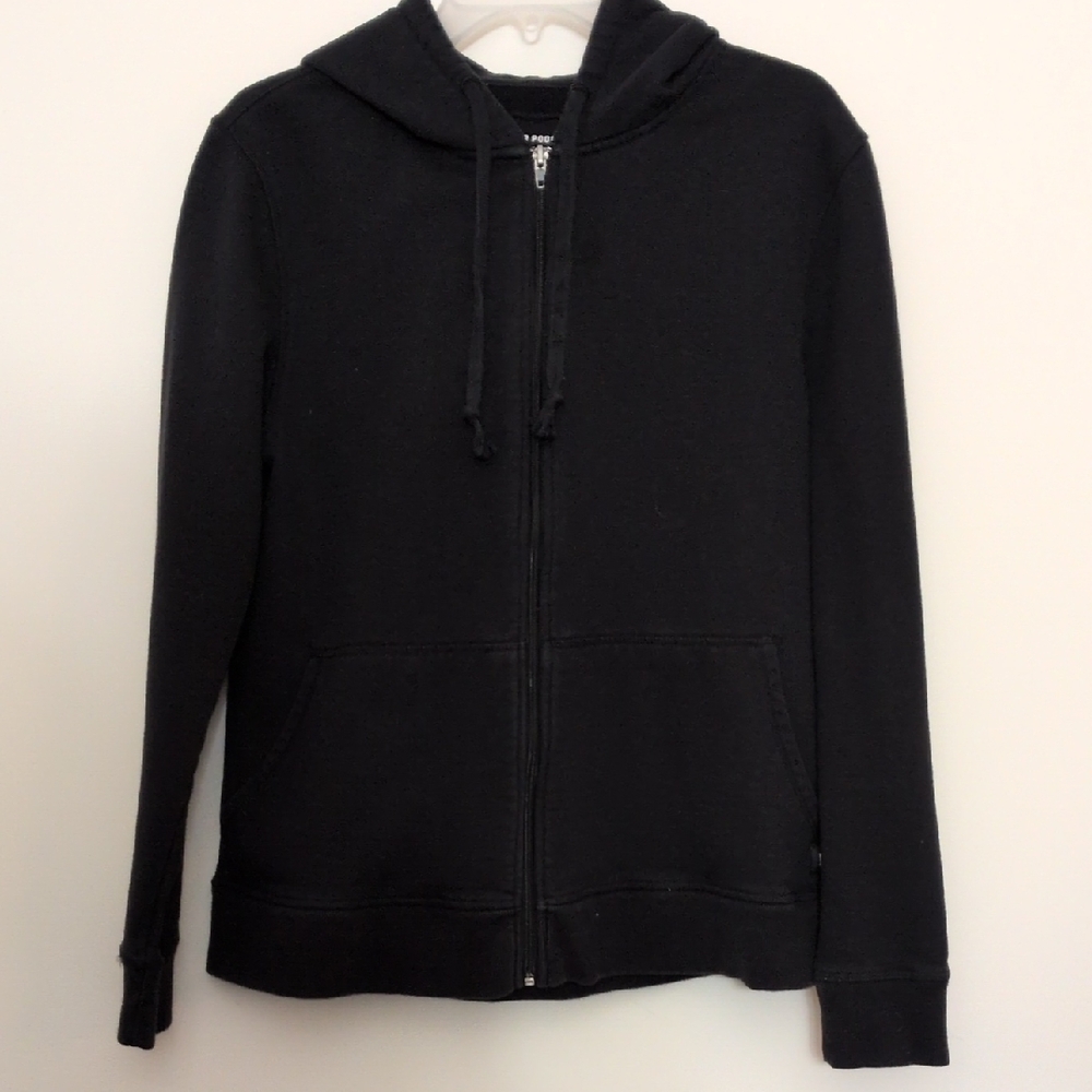 Richer Poorer Men's Black Hoodie Heavy Weight Cotton Blend Size S Made in USA.